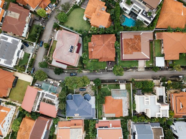 aerial view of houses